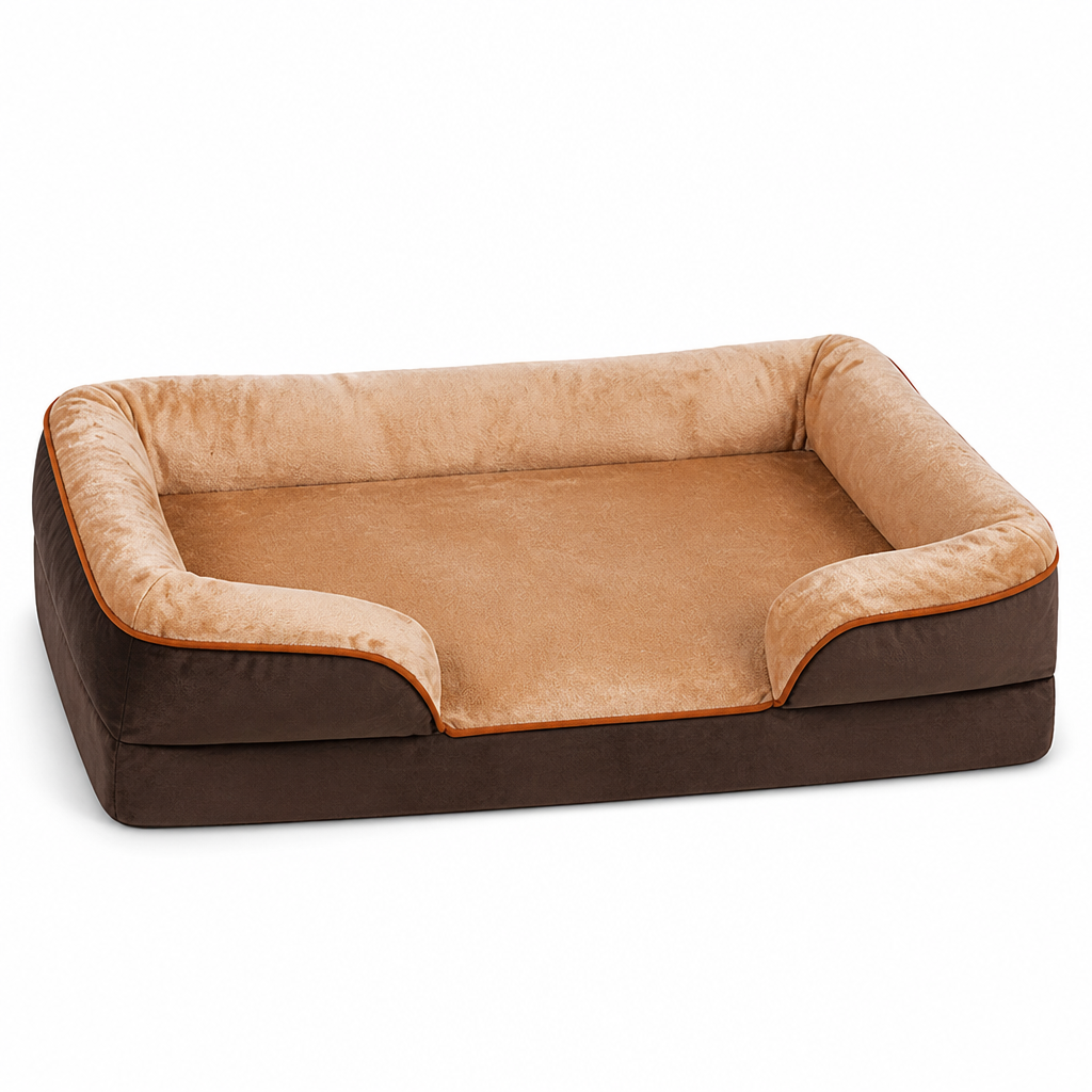Orthopedic Foam & Washable Cover Dog Bed (Non-Slip Bottom)