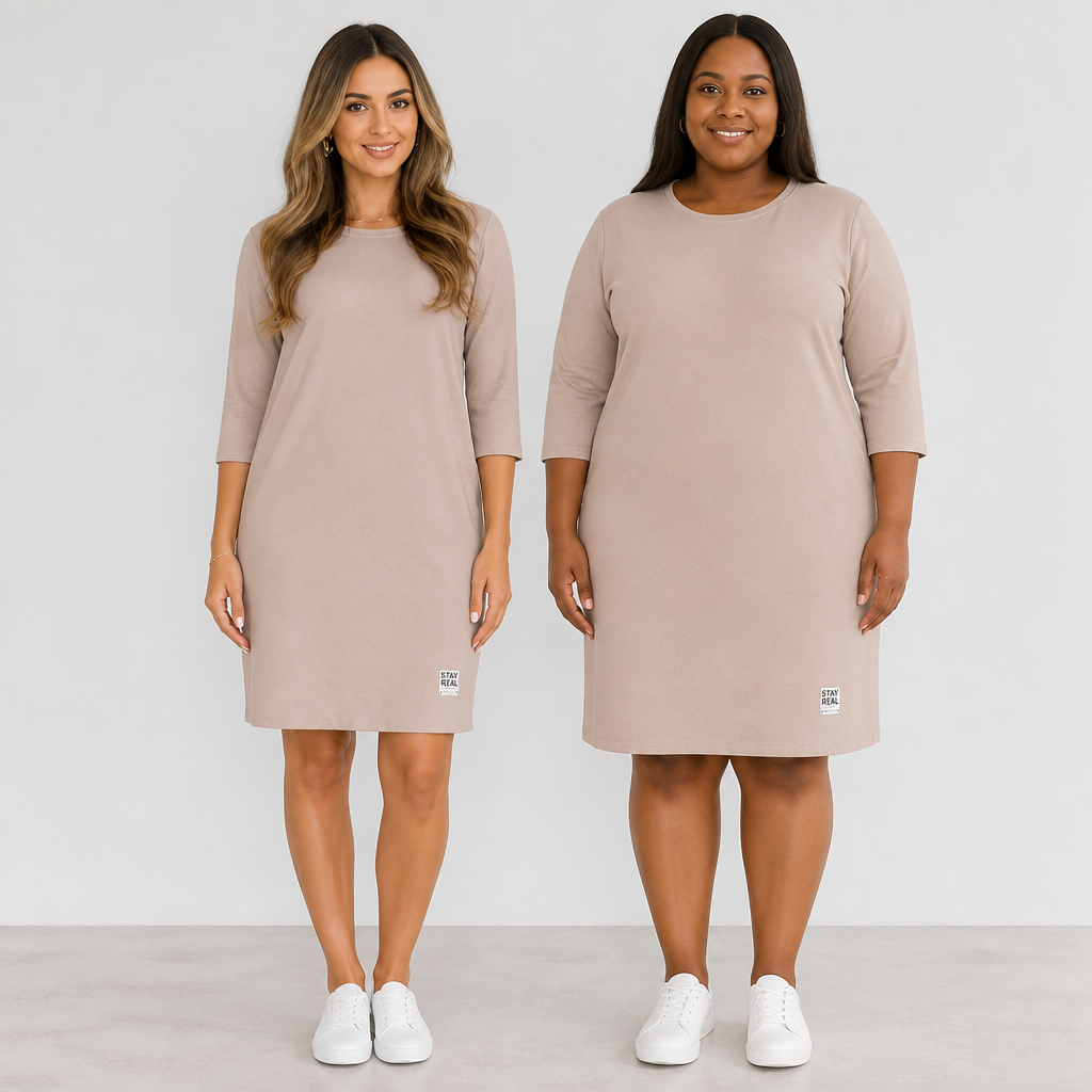 VelaFlow™ – Relaxed Crew-Neck Pocket Dress in Breathable Soft-Touch Fabric