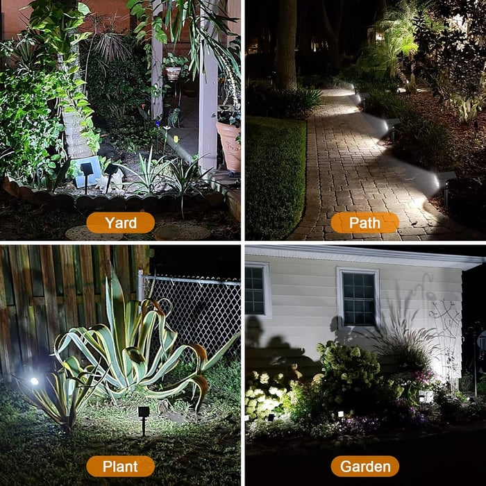 Solar Spotlight with Adjustable Design for Ground Spike or Wall Mount