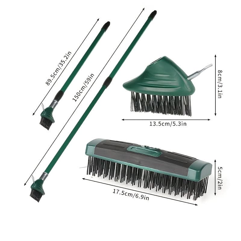 Telescopic 3-in-1 Wire Weeding Brush for Garden and Patio Cleanup