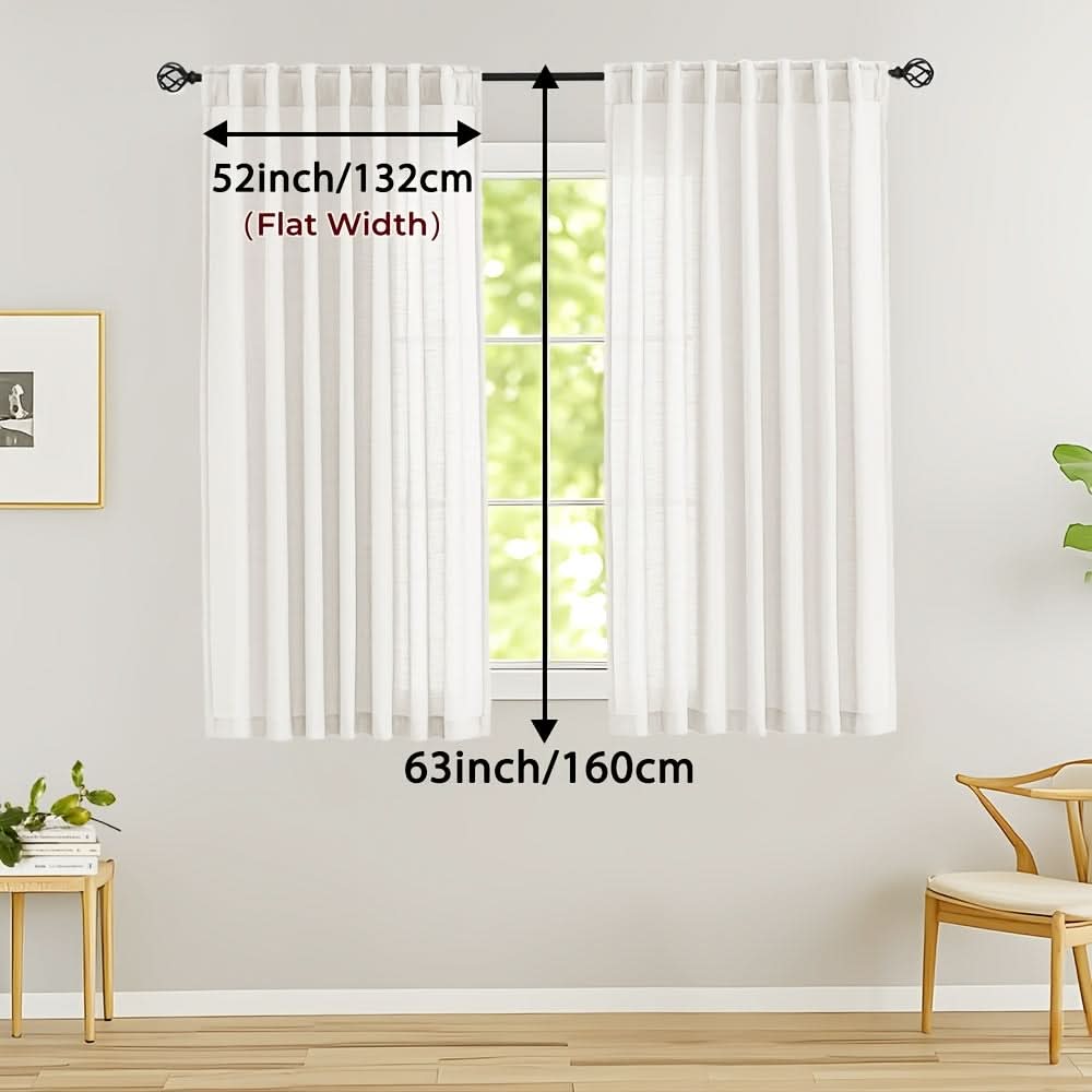 Flax Linen Sheer Curtains for Soft Light Filtering and Privacy
