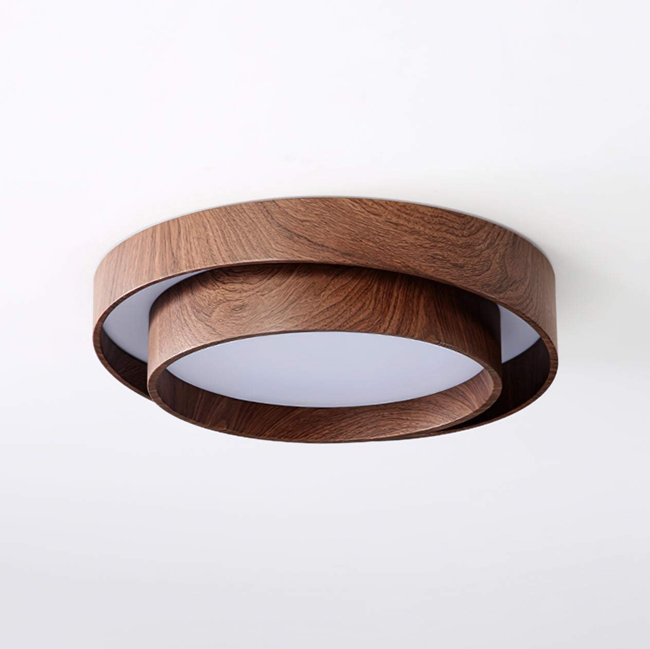 Wooden ceiling fixture with integrated LED – Cozy walnut tone