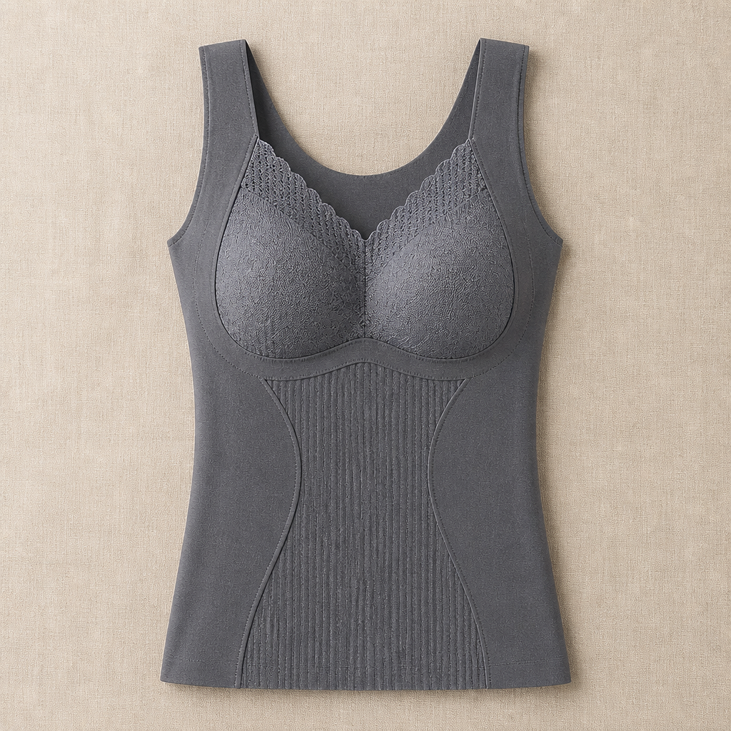 VeloFlex™ – Thermal Seamless Contouring Camisole Featuring Integrated Lace Bra