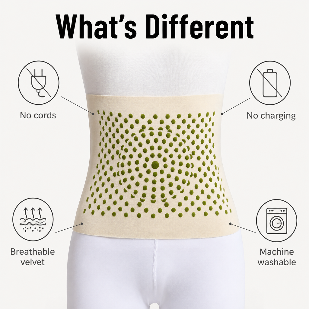 VivantaWrap™ — Envelop Your Belly with Mugwort Warmth, Ditch the Cords and Bulk