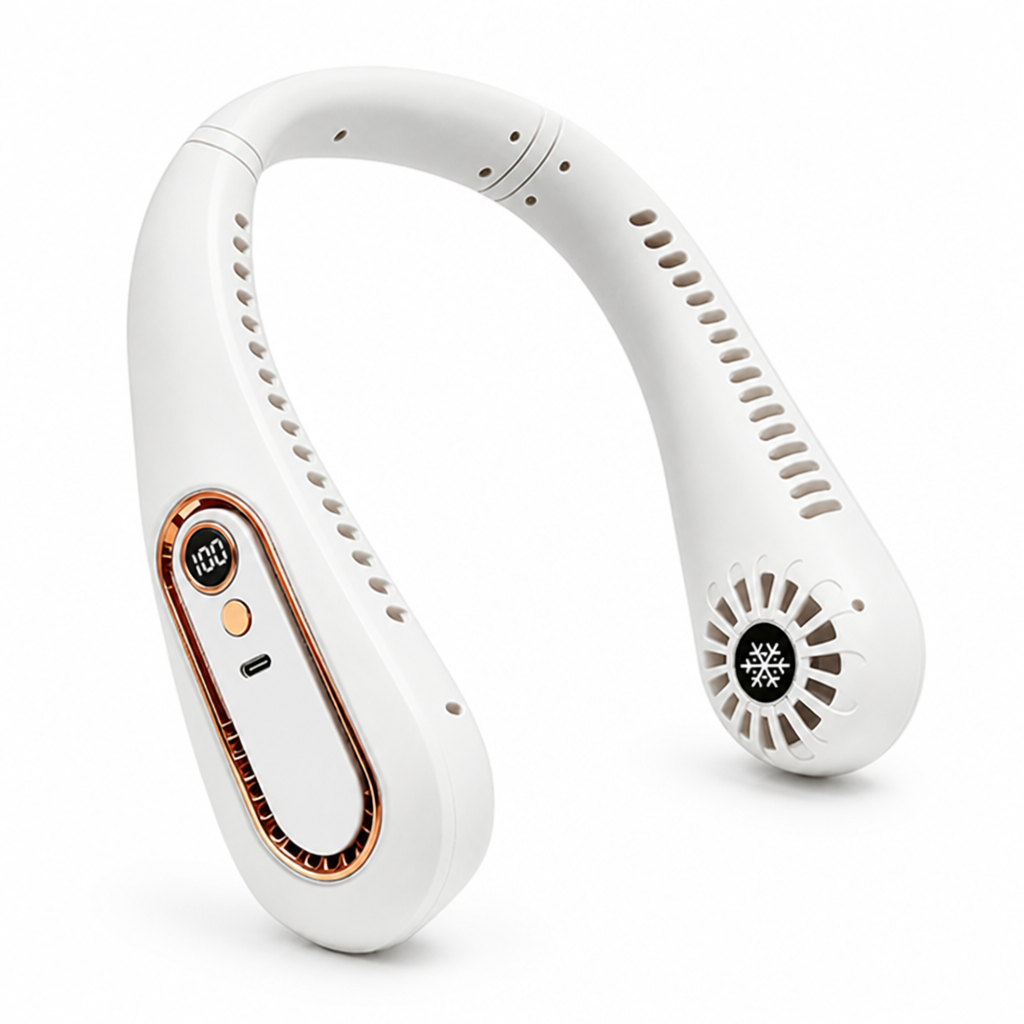 Blade-Free & USB-Rechargeable Neck Fan (5-Speed)