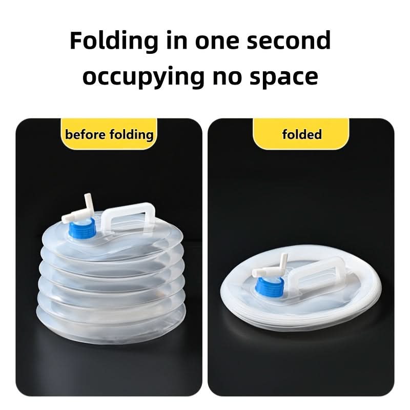 Foldable Water Container with Sealed Lid for Camping and Outdoor Use