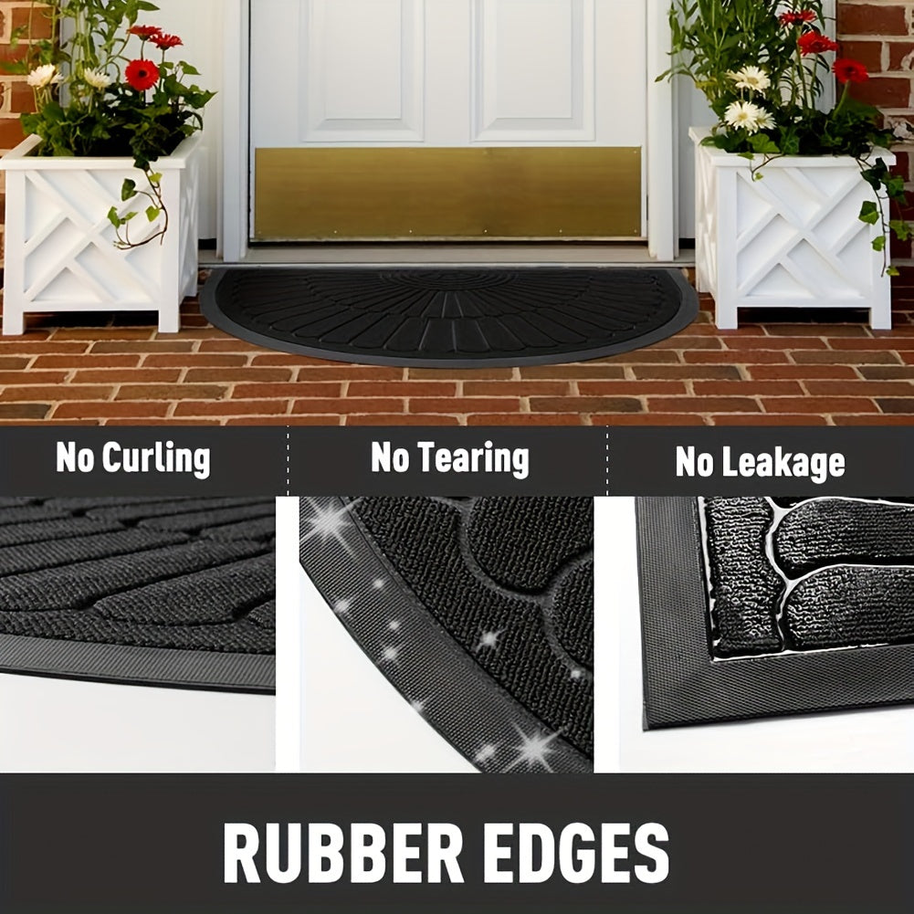 Non-Slip Half-Circle Rubber Mat – Suitable for Indoor and Outdoor