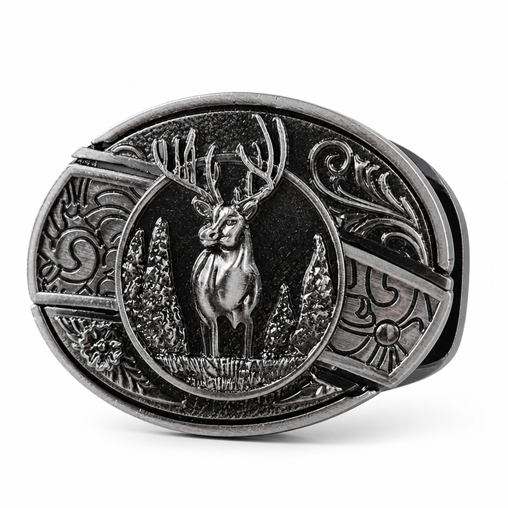Zinc Alloy Hidden Knife Belt Buckle (Fits 1.5-Inch Belts)
