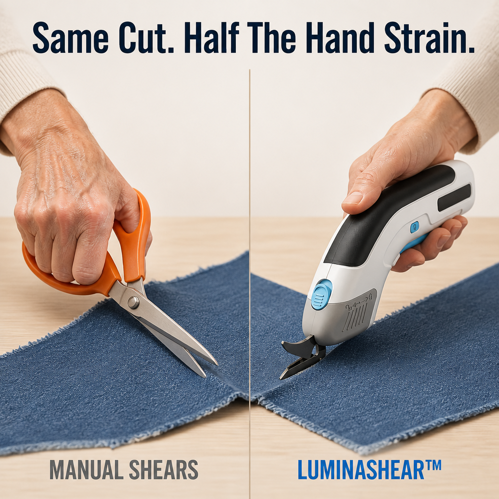 LuminaShear™ — Slice Through Fabric, Leather & Cardboard Without Straining Your Hands