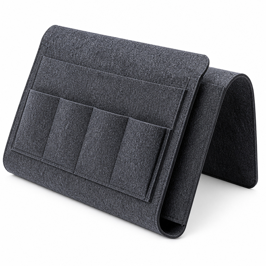 Durable Slide-Under Felt Bedside Caddy (5 Compartments)