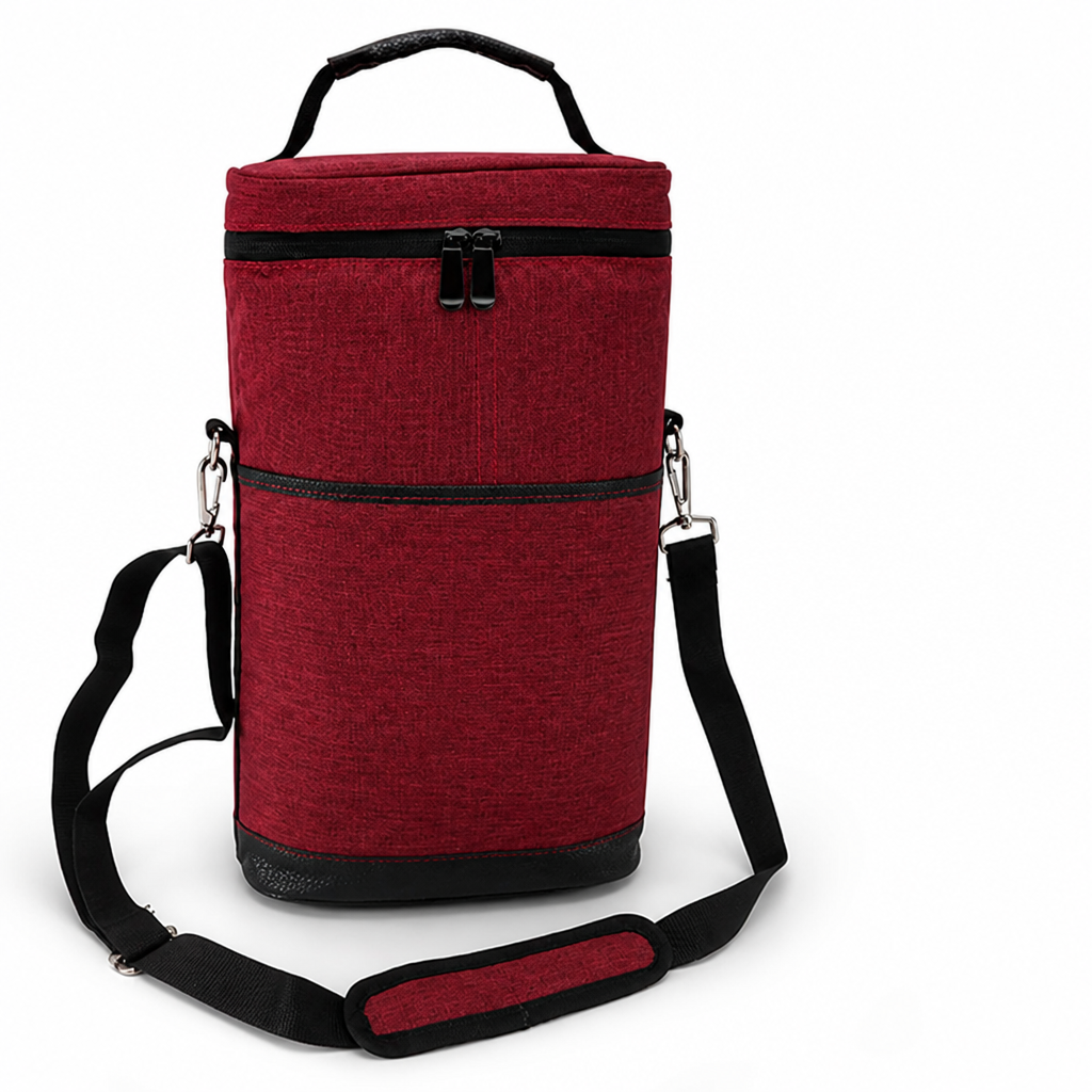 Insulated Leakproof Canvas Wine Carrier (2-Bottle)