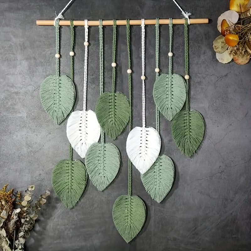 Bohemian Leaf Wall Decor in Green