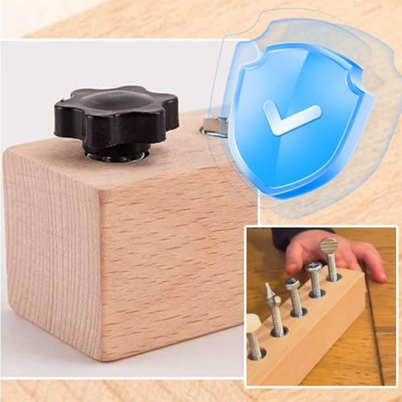 Children's Wooden Fastener Board – 8 Different Screw Types
