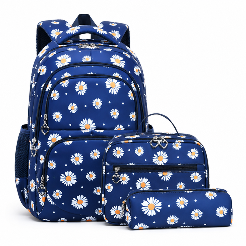 Lightweight Large-Capacity Daisy Backpack (Set of 3)