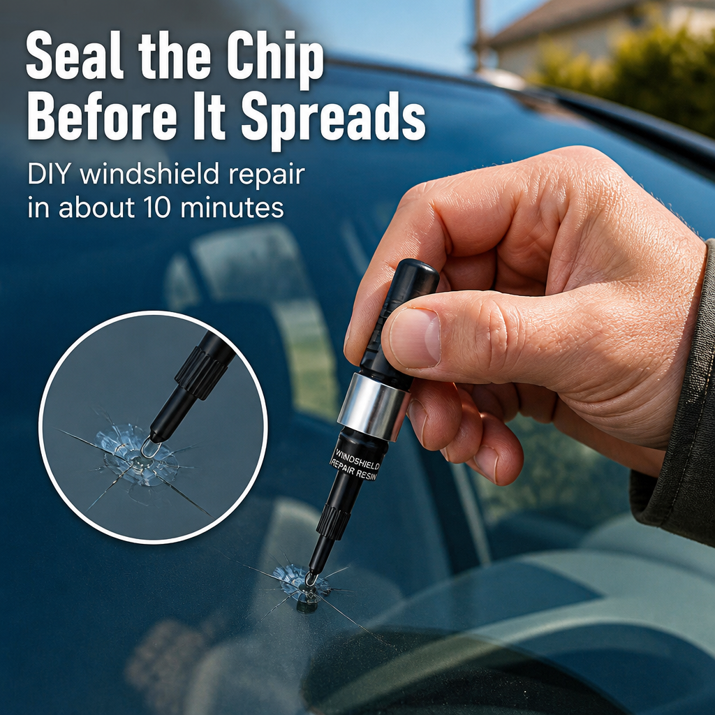 Glasstide™ — Seal That Windshield Chip Before It Spreads Across Your Whole View | DIY Resin Kit