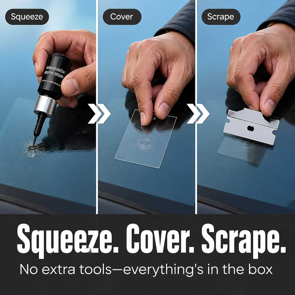 Glasstide™ — Seal That Windshield Chip Before It Spreads Across Your Whole View | DIY Resin Kit