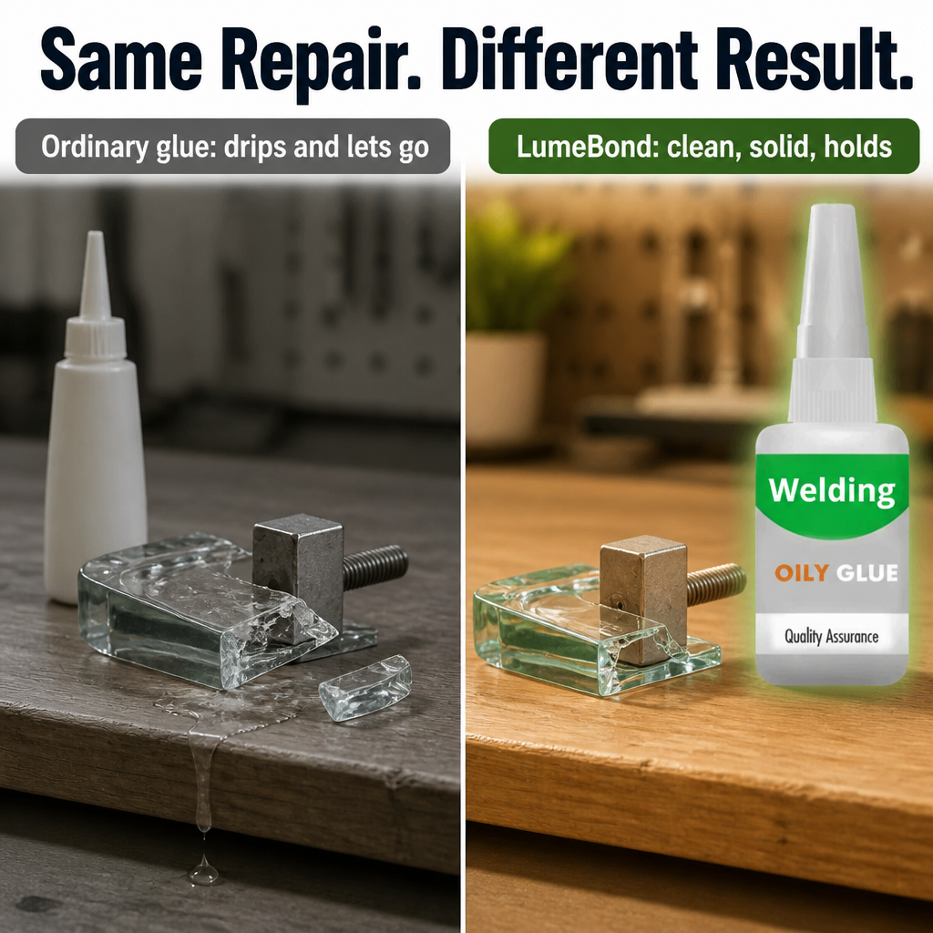 LumeBond™ — Bond Glass, Metal, Wood & Leather Solid in Seconds, No Clamps