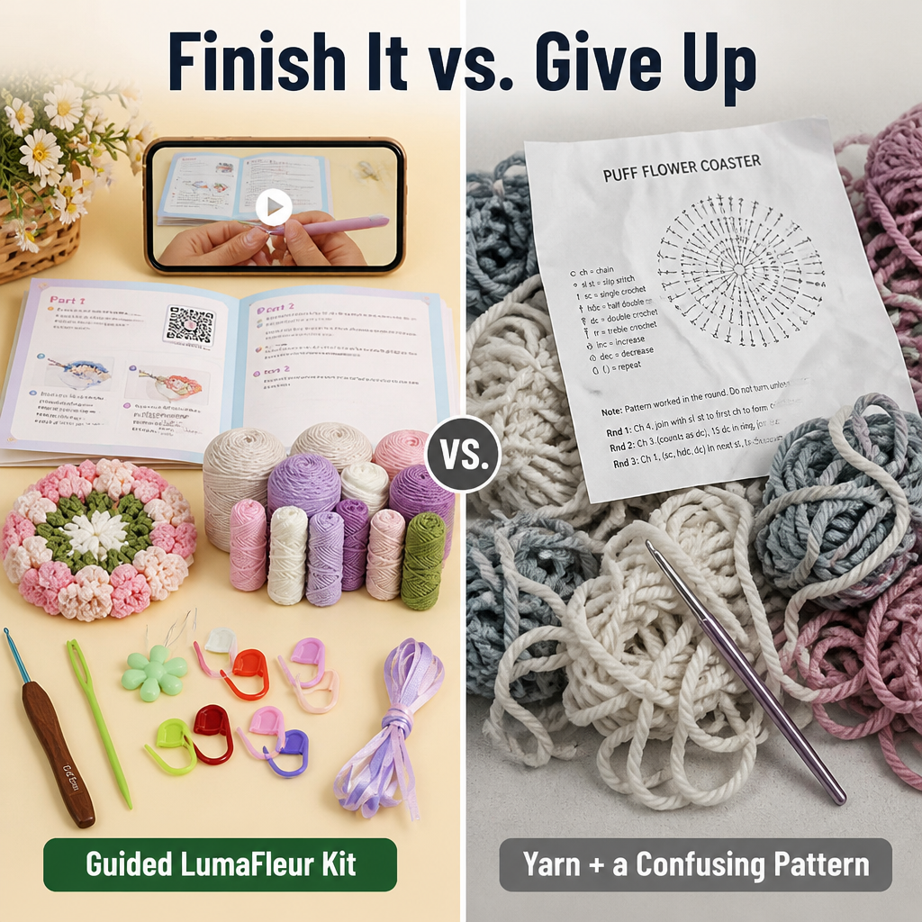 LumaFleur™ — Crochet Cozy Floral Coasters Even If You've Never Picked Up a Hook