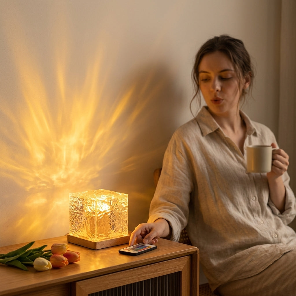 AuraSphere™ — Wrap Your Room in Drifting Water-Ripple Light That Melts Stress
