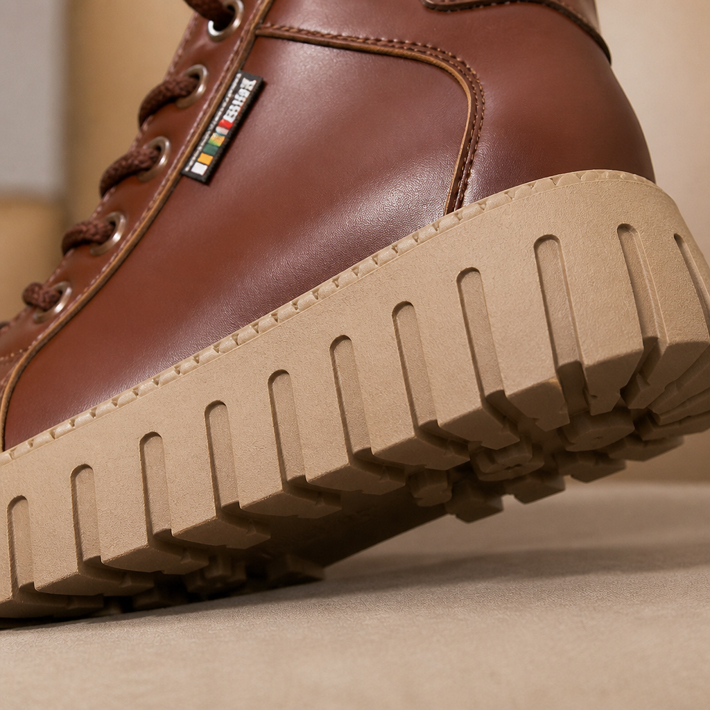 VeroStride™ – Cushioned Platform Lace-Up Ankle Boots with Non-Slip Grip Sole