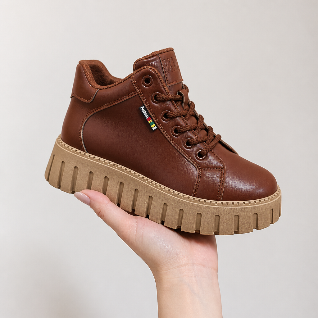 VeroStride™ – Cushioned Platform Lace-Up Ankle Boots with Non-Slip Grip Sole