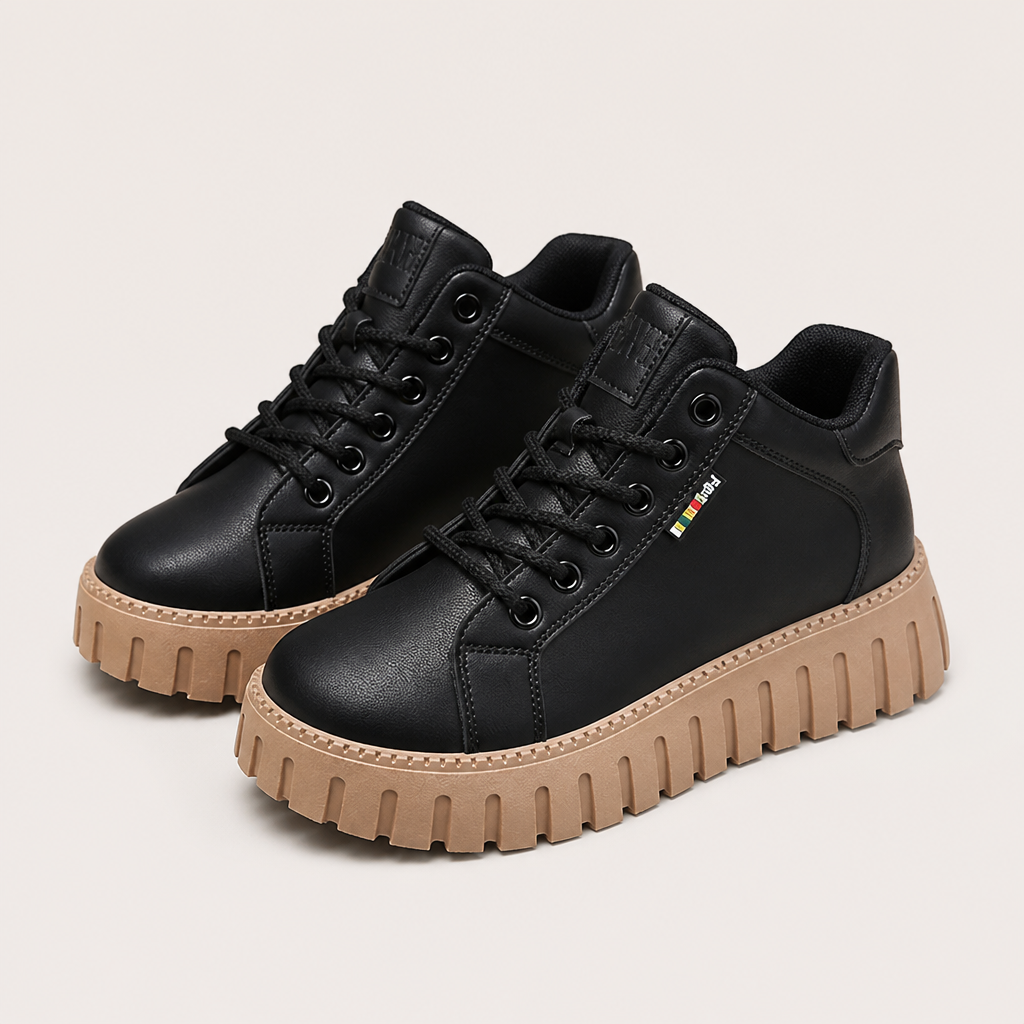 VeroStride™ – Cushioned Platform Lace-Up Ankle Boots with Non-Slip Grip Sole