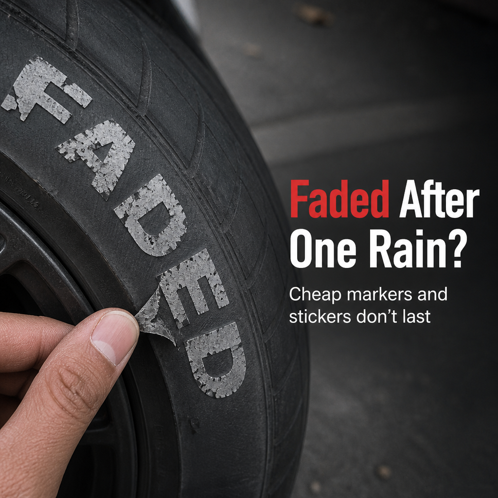BlazePop™ — Paint Crisp, Waterproof Tire Lettering That Survives Months of Washes