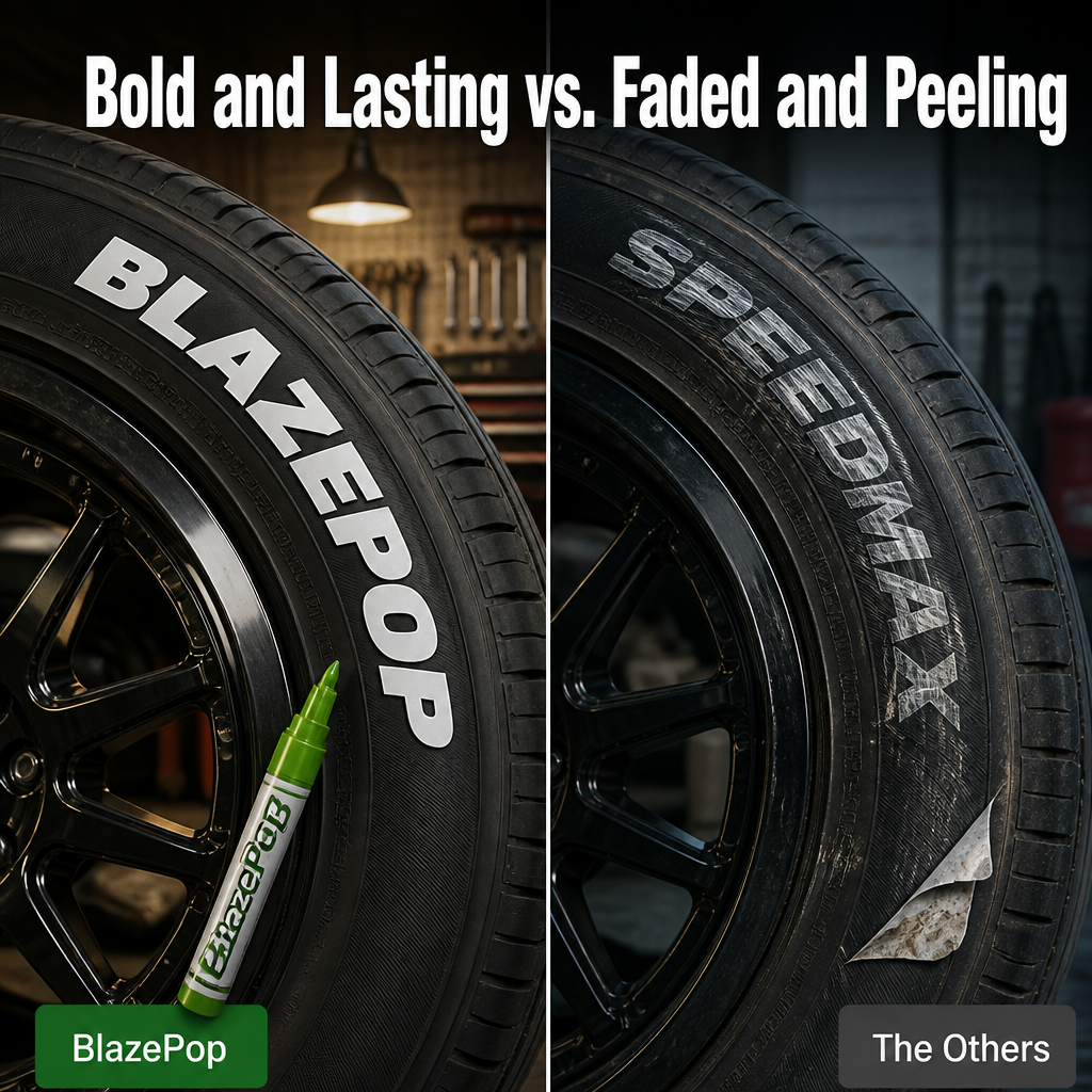 BlazePop™ — Paint Crisp, Waterproof Tire Lettering That Survives Months of Washes
