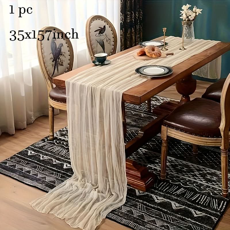 Crinkled Cheese Tablecloth for Stylish Boho and Holiday Decor