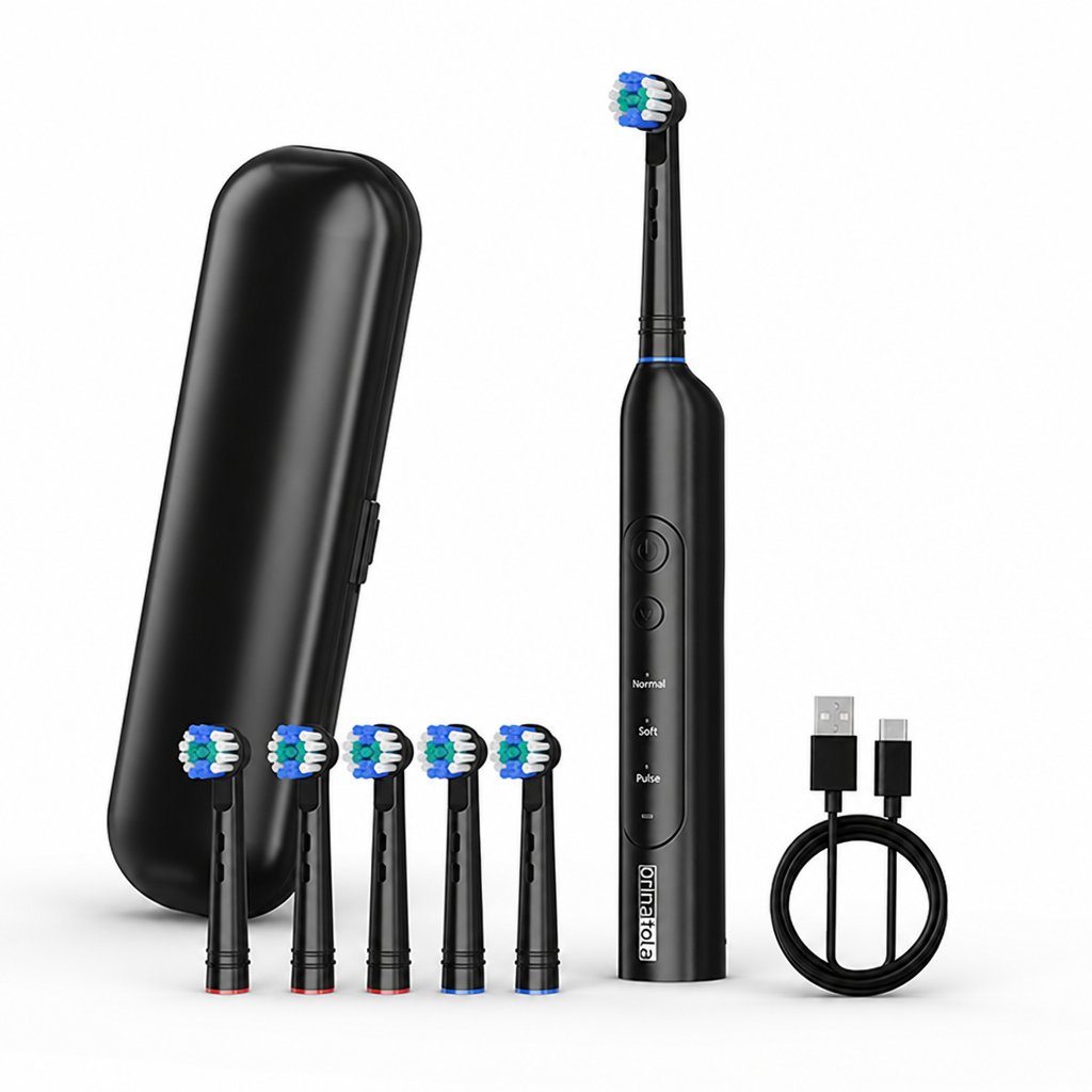 Multi-Mode Electric Toothbrush with USB-C Charging – Interchangeable Brush Heads