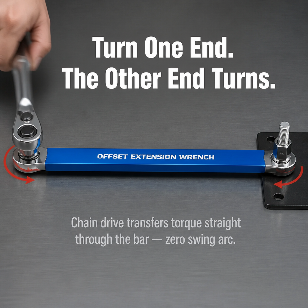 VersiGrip™ — Access Hidden Engine Bolts in Half-Inch Gaps Without Any Swing Arc