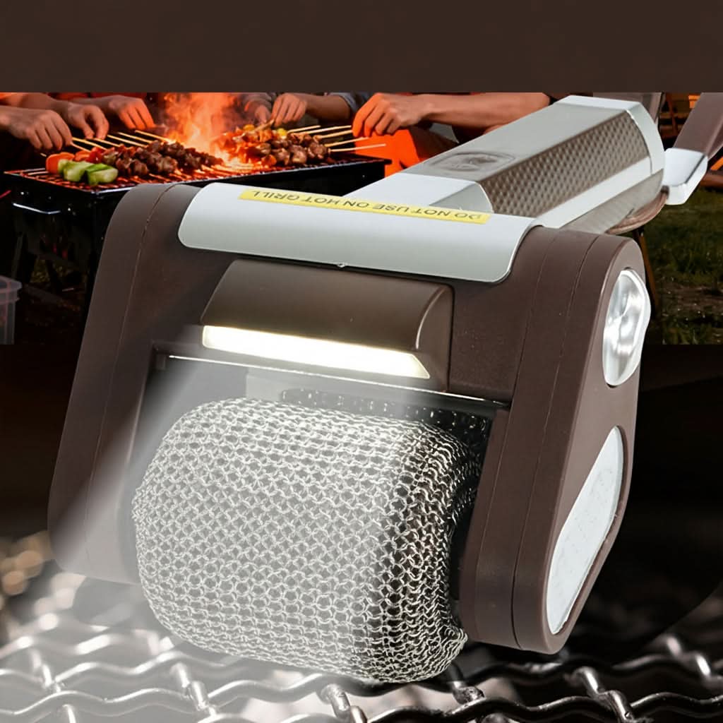 Electric BBQ Cleaning Brush with Stainless Steel Roller