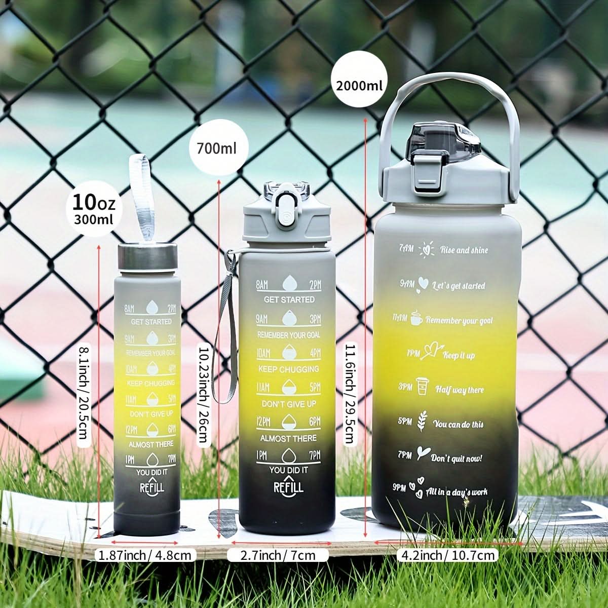 Gradient Water Bottle with Straw for Hydration