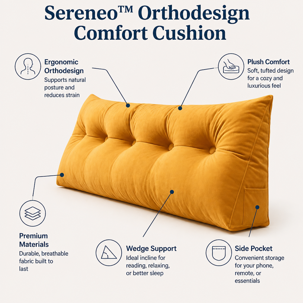 Sereneo™ Orthodesign Comfort Cushion — Melt Away Pain and Wake Up Energized Every Day