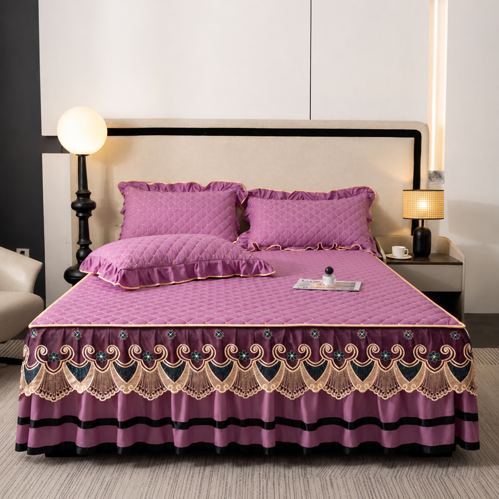 LuxeRuffle™ — Transform Your Bed into a Cloud of Cozy Elegance That Never Slips or Slides