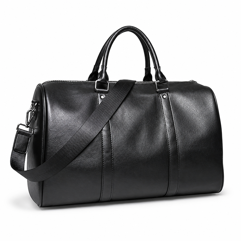 Large-Capacity PU Leather Duffel Bag (Carry-On Size)