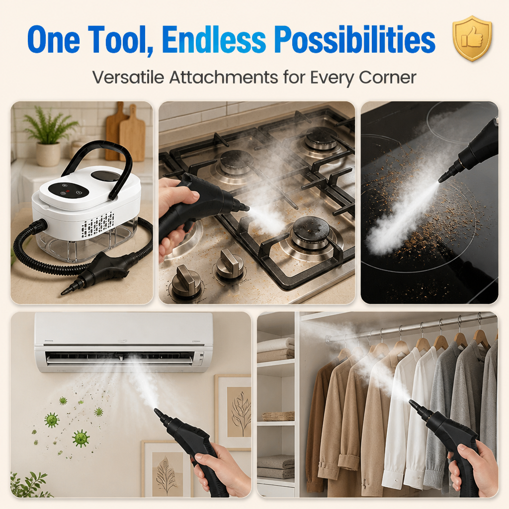 VaporaClean™ — Dissolve Stubborn Grease and Eliminate Germs Using 221°F Chemical-Free Steam
