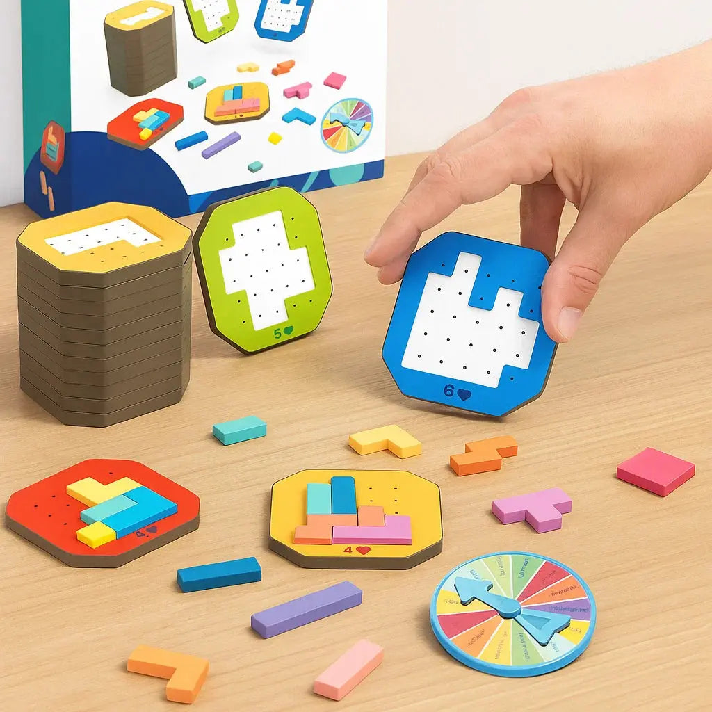 Logic Puzzle Game | 108 Pieces with 20 Task Cards | Brain Teaser