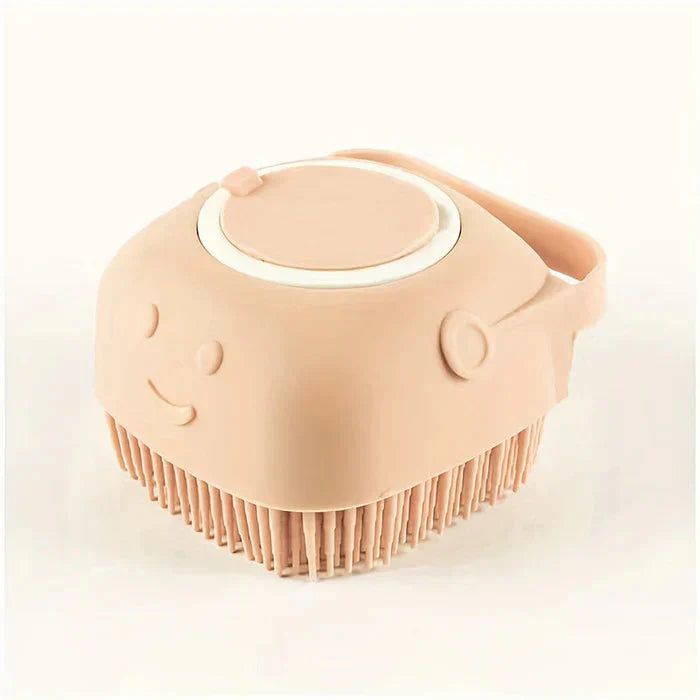 Silicone Pet Grooming Brush with Built-in Shampoo Dispenser