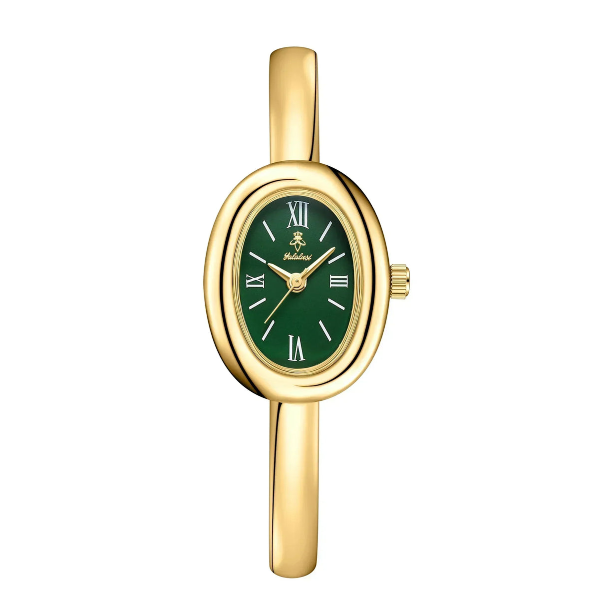 Women's Bracelet Watch in Oval Shape - Stylish Gold Finish