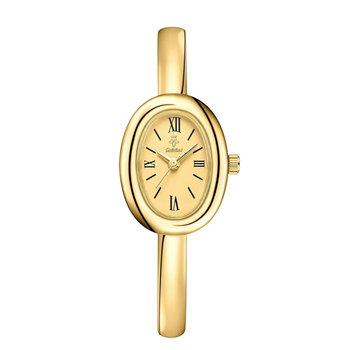 Women's Bracelet Watch in Oval Shape - Stylish Gold Finish