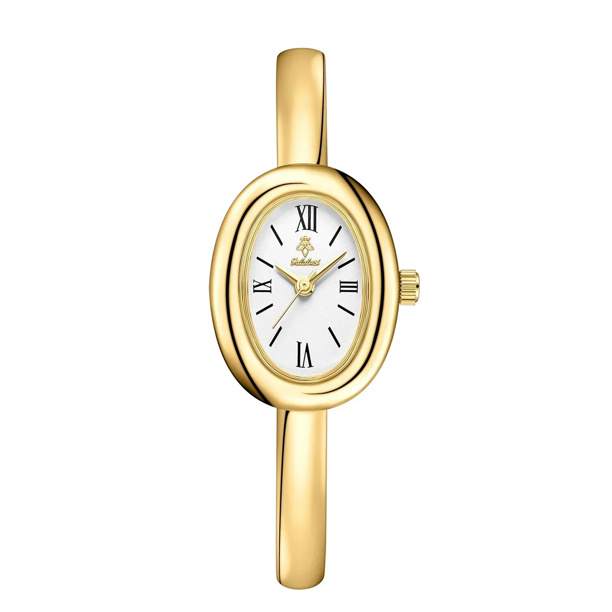 Women's Bracelet Watch in Oval Shape - Stylish Gold Finish