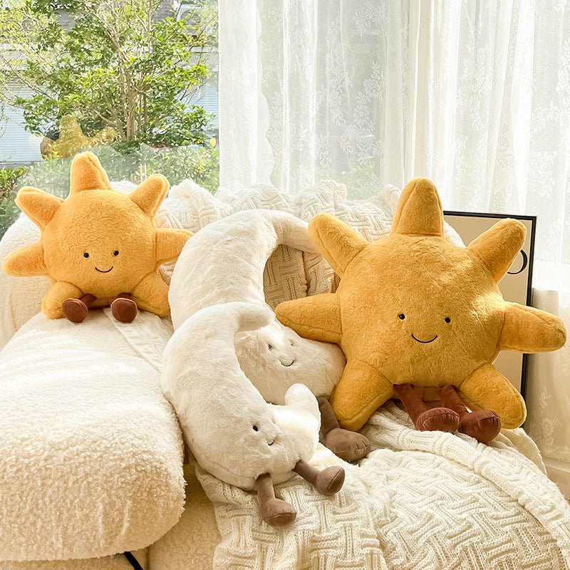 Sun and Moon Cuddle Pillow Featuring Adorable Expressions
