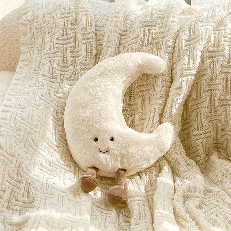 Soft Plush Cushion with Sun and Moon Design for Nursery and Bedroom