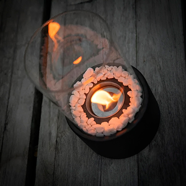 Compact Glass Tabletop Fireplace – Creates Cozy Ambiance for Indoors and Outdoors