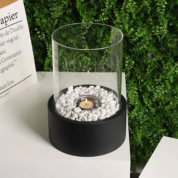 Compact Glass Tabletop Fireplace – Creates Cozy Ambiance for Indoors and Outdoors
