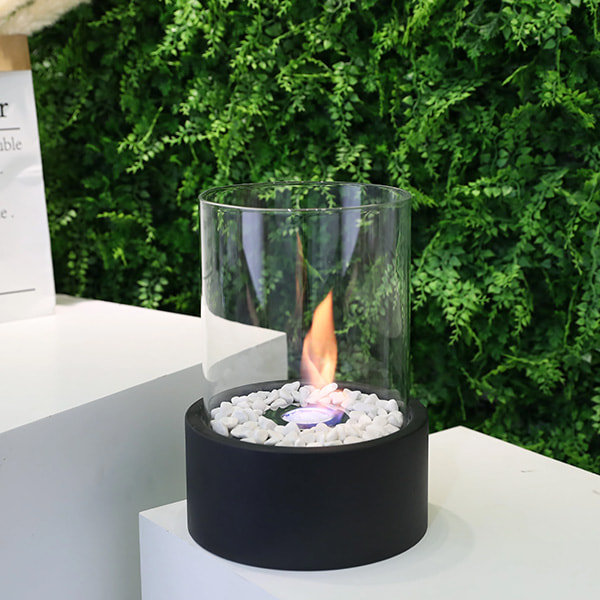 Compact Glass Tabletop Fireplace – Creates Cozy Ambiance for Indoors and Outdoors