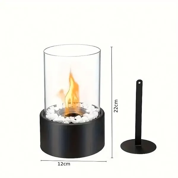 Compact Glass Tabletop Fireplace – Creates Cozy Ambiance for Indoors and Outdoors