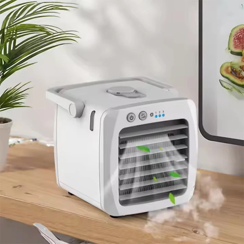 Compact 4-in-1 Air Cooler and Humidifier – USB Mini Fan for Home and Office