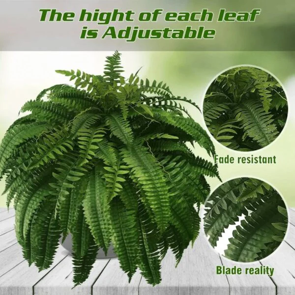 Realistic Artificial Boston Fern - UV Resistant Plant Decor